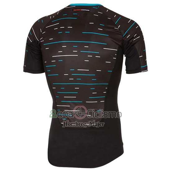 Sky Ropa Ciclismo Culotte Corto 2017 Mangas Cortas Negro y Azul Claro